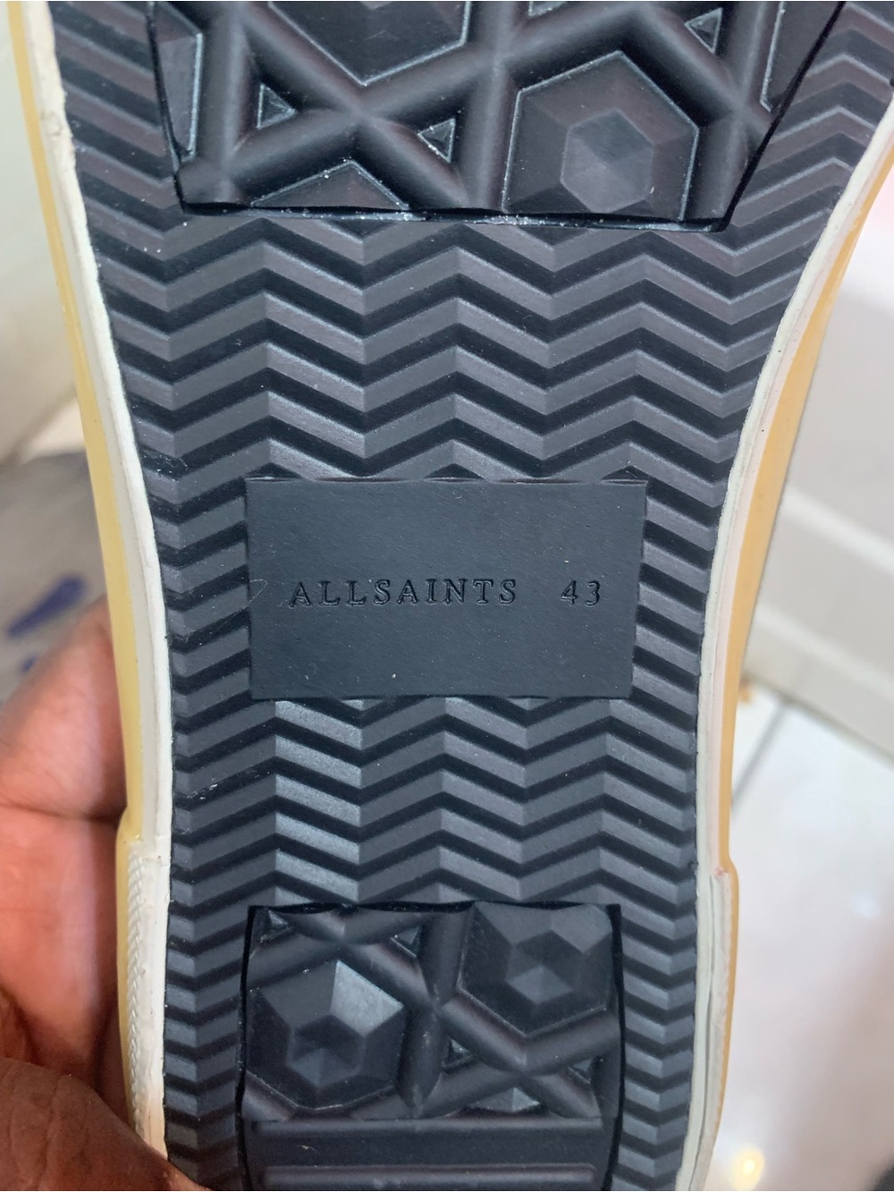 AllSaints Men’s Black & Cream Low-Top Sneakers